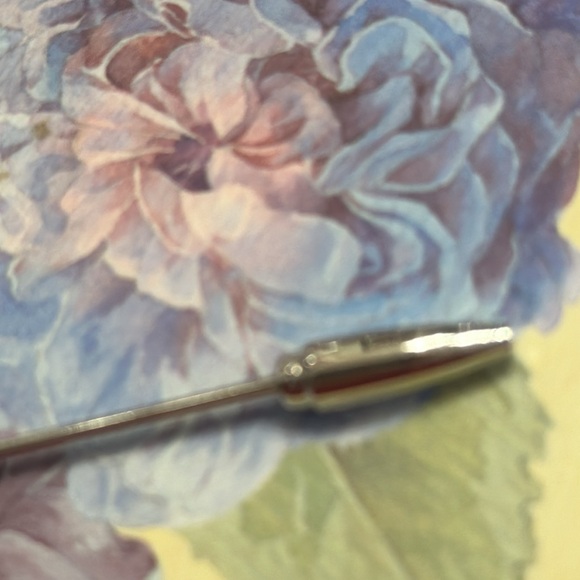 Trifari silver metal w/clear Rhinestones-stick pin 4 1/2” - Picture 4 of 6